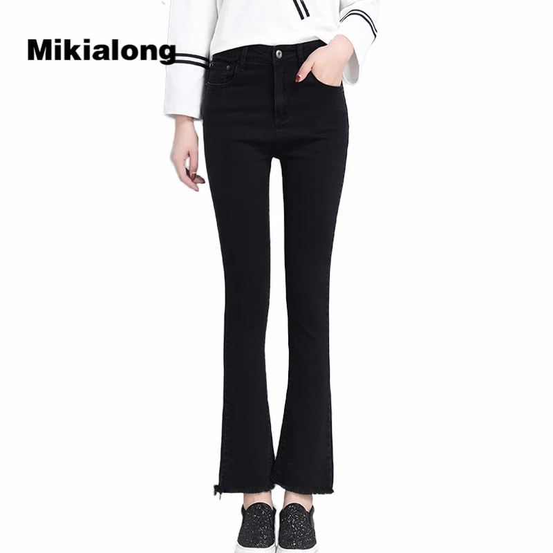 Spring Slim Fit Plus Size Flare Jeans Mid Waist Stretch