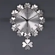 Creative Clover Wall Clock Modern Design Living Room/Bedroom Mute Wall Watch Home Decor Metal Clock Wall Digital Art Wall Clocks