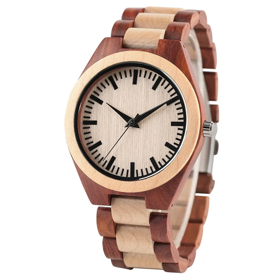  Simple Novel Trendy Red Black Sandalwood Bangle Men Analog Quartz WristWatch Hollow Handmade Nature Wood Bamboo Relogio Gift Bag (17)