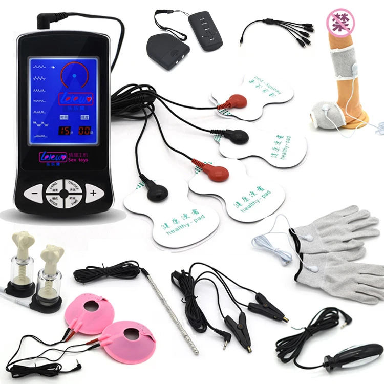 Electro Shock Breast Massage Pads Nipple Clamps Sucker Remote Control Electric Catheter Sounds Medical Themed kit Sex Toys | Красота и