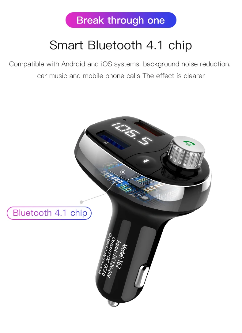 ANLUD Quick Charge 3,0 fm-передатчик комплект беспроводной связи bluetooth для автомобиля двойной USB модулятор u-диск MP3-плеер Handsfree