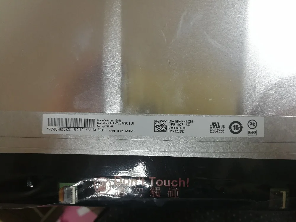 

17.3 "LCD LED Ekran Digitizer Zgromadzenie B173ZAN01.2 do For DELL INSPIRON 17 7778 UHD with touch board