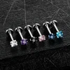 Piercing Tragus, boucles d'oreilles Labret, anneau Monroe, bijoux à lèvres en acier en Zircon, clou Helix, cristal, 1 pièce, 16G ► Photo 3/6