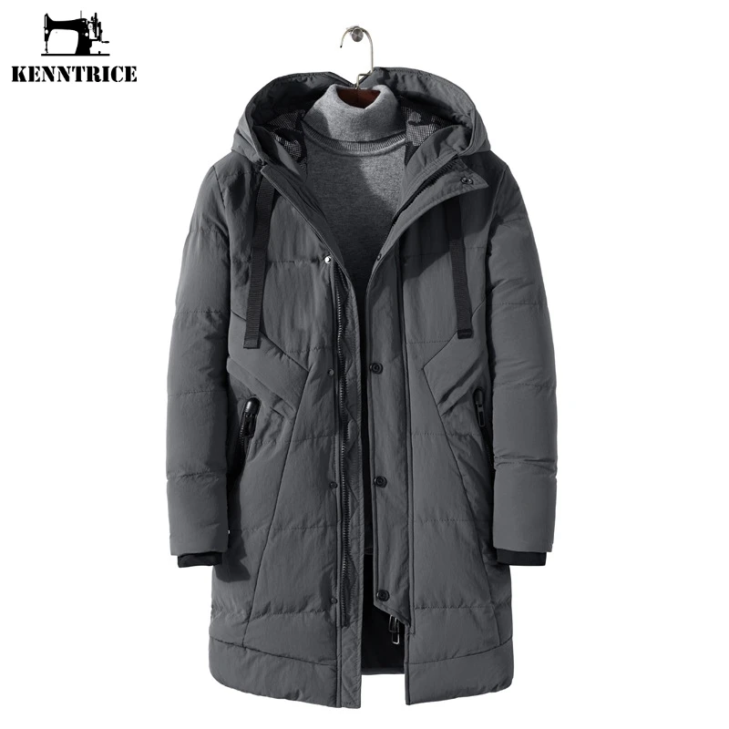 

KENNTRICE Windbreaker Mens Winter Jacket Keep Warm Thicken Trench Coat Hooded Men Parkas Simple Korea Style Size 4XL