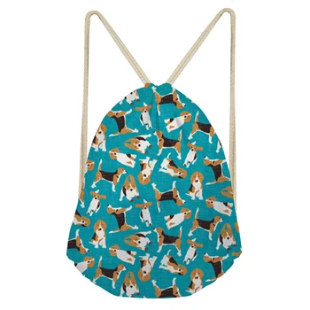 

ThiKin Drawstring Bag Women's Backpack Beagles Pet Dog Printing Backpacks for Girls Small Travel Storage Bags Softback 2019