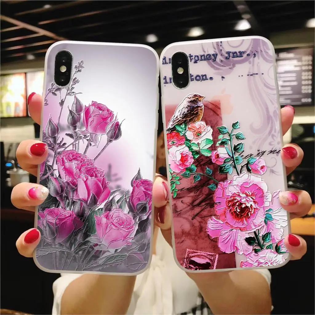 

Matte 3D Embossed TPU Case For Xiaomi Mi A1 A2 8 9 Lite F1 Capa For Redmi 5 Plus 4X 4A 6A S2 Note 7 3 4X 5A 5 6 Pro Case Flower