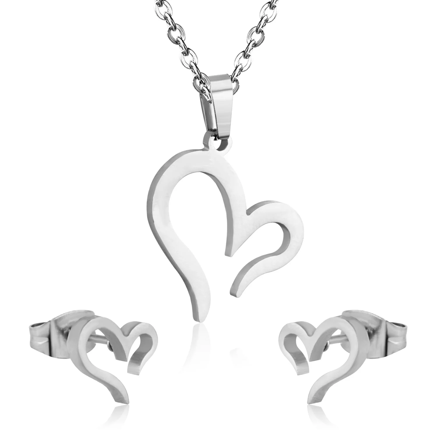 Комплект из колье и серёг нержавеющей стали|bridal jewelry sets|fashion bridal setsset heart |