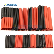 127Pcs Rot Schwarz Schrumpf Schläuche Polyolefin 2:1 Elektrische Wrap Draht Kabel Ärmeln Isolierung Schrumpf Schlauch Sortiment Kit