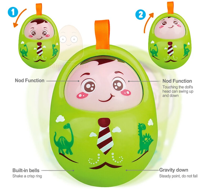MIPOZOR детские игрушки Brinquedos para Bebe Matlyoshka тумблер кукла Boneca Baby музыкальные погремушки кольцо колокольчик милые новорожденные Roly-poly