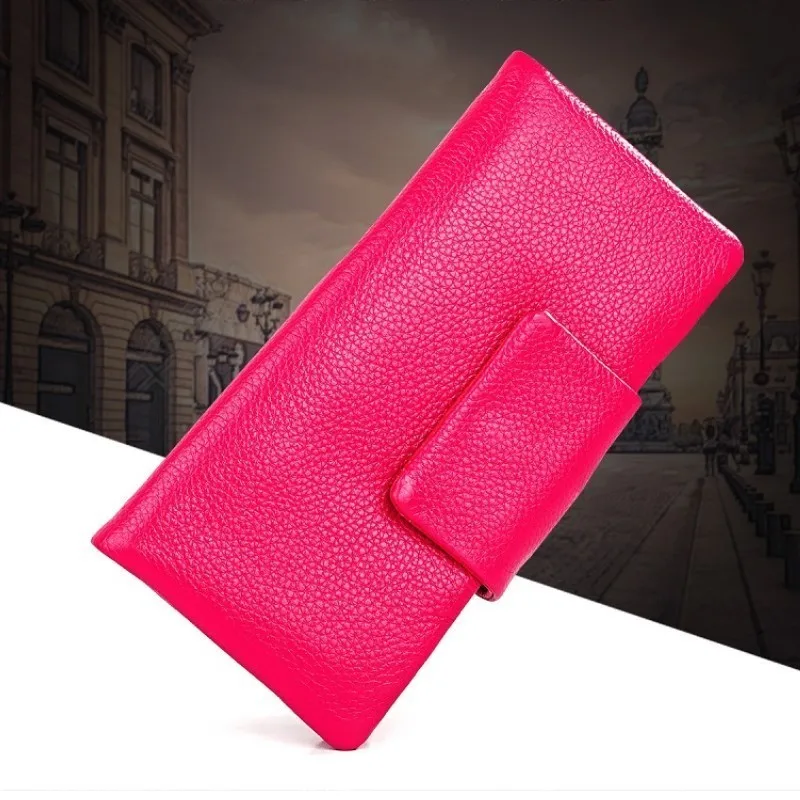 

Famous Brand Cow Leather RFID Wallet Women Hasp Zipper Walets Genuine Leather Female Purse Long Womens Wallets Ladies Clutch