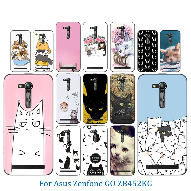Чехол для телефона Asus ZB450KL Protector Luck Cat Pattern Zenfone GO 2nd Gen ZB452KG ASUS_X014D 4 5 дюймов гелевый |