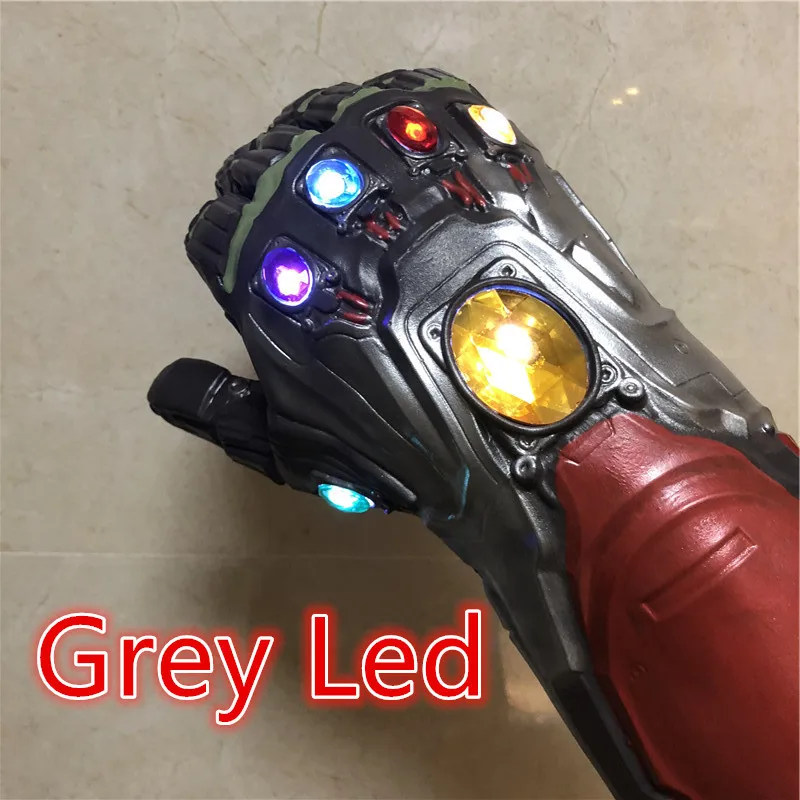 1:1 светодиодный светильник Thanos Gauntlet военные Косплей Перчатки ПВХ экшн-модель игрушки подарок на Хэллоуин Детский подарок - Цвет: Gery Led