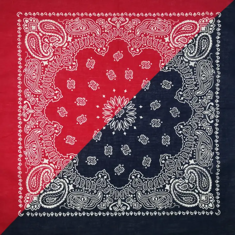 New 100% Cotton 2 Colors In Half Paisley Bandanas Scarf Punk Hip Hop Headwear/Hair Neck Wrist Wrap Band Headtie for Men mens dress scarf