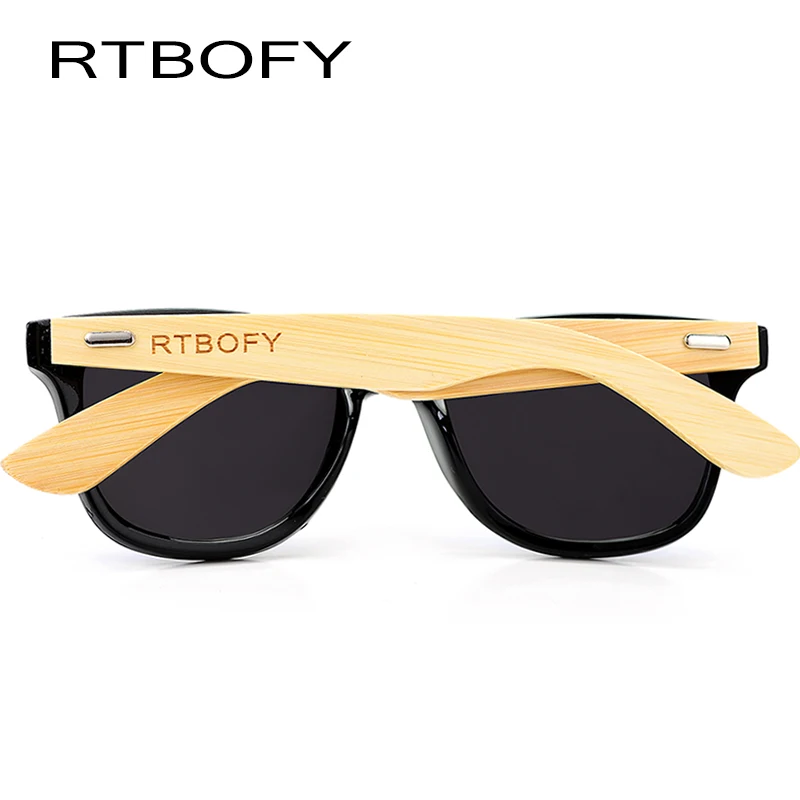 RTBOFY деревянные солнцезащитные очки мужские бамбуковые фирменный дизайн Золотые