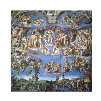 Classical Famous Painting Sistine Chapel by Michelangelo, Posters and Prints Wall Art Canvas Painting for Living Room Home Decor