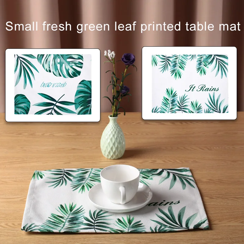 

Nordic Cotton Linen Placemat Western Placemat Multifunction Leaf Combination Multicolor Kitchen Dessert Shop Outdoor Hotel