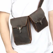 JOYIR летняя сумка мужская нагрудная Повседневная сумка Crazy Horse кожаная сумка через плечо с двойной талией сумки для путешествий Мужские Винтажные нагрудные сумки