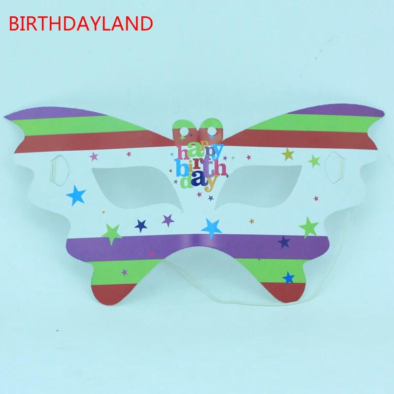 6pcs happy birthday theme paper Mask for kids Birthday Party