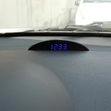 Автомобильный световой светодиодный цифровой авто электронные часы термометр Вольтметр для багажник транспортного средства 12 В дисплей времени с функцией памяти
