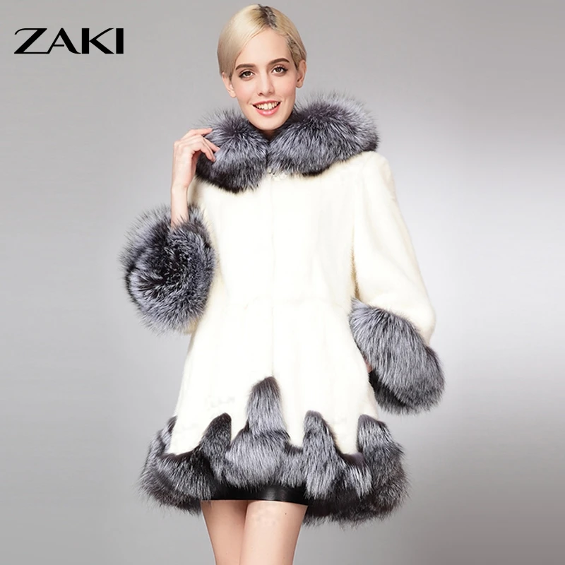 2016 winter new imitation fox fur coats mink fur collar Hooded luxury