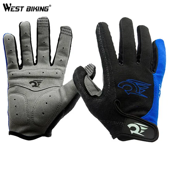 ROBESBON, Мужские Теплые Перчатки для фитнеса, полный палец, на открытом воздухе, спортивные, Luvas, зима, осень, велосипедные перчатки, велосипедные перчатки - Цвет: Blue
