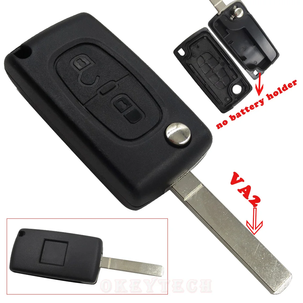 Good quality Flip Remote Key Shell 2 Button for Peugeot Without BatteryHolder for PEUGEOT 307 307S