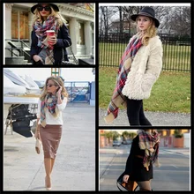 z brand Winter Tartan Scarf Desigual Plaid Scarf cuadros New Designer Unisex Acrylic Basic Shawls Women’s big size Scarves