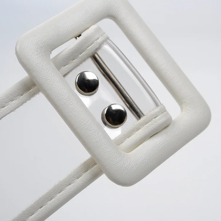 Женский ремень прозрачная лента из ПВХ женский ремень квадратной формы пряжки ремни модные джинсы ремень FB80