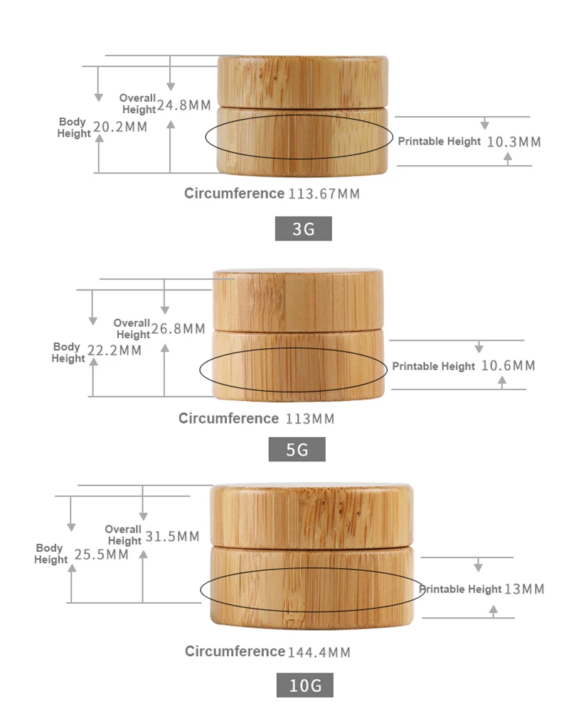 12 шт Упаковка Пустой Крем для косметических контейнеров горшки бамбуковые пластиковые банки перерабатываемая коробка 5 г 10 г двухслойные банки для образцов жестяная банка