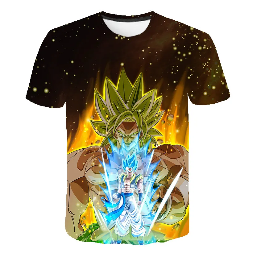 Мужская 3D футболка Dragon Ball Z Goku Супер Saiyan God красные синие волосы Vegito принт
