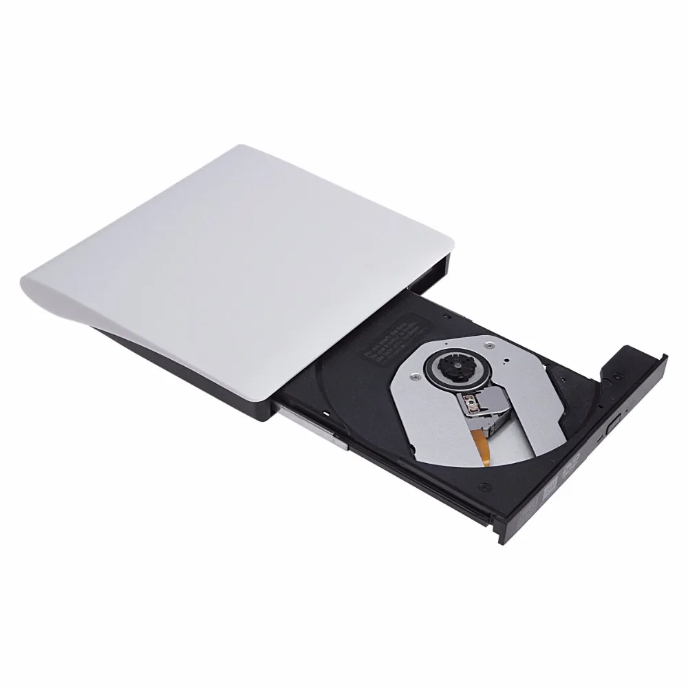 Портативный внешний тонкий USB 3,0 DVD-RW/CD-RW рекордер оптический привод CD DVD rom комбо писатель для портативных ПК белый