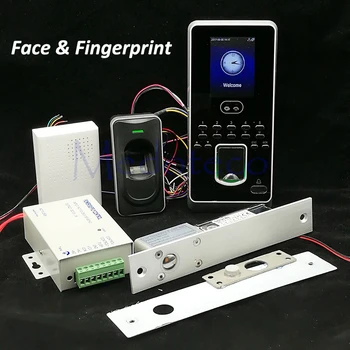

DIY Face Access Control System Kit Fingerprint Door Access Control Set +FR1200 Fingerprint Reader +Eletric Bolt Lock Wooden door
