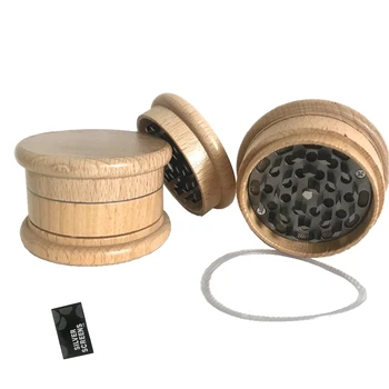 

Latest Upscale wood 65X41mm 3 Layers Smoking Herb Grinders Tobacco Cigarette Quality Grinder Combustion Piece Gift