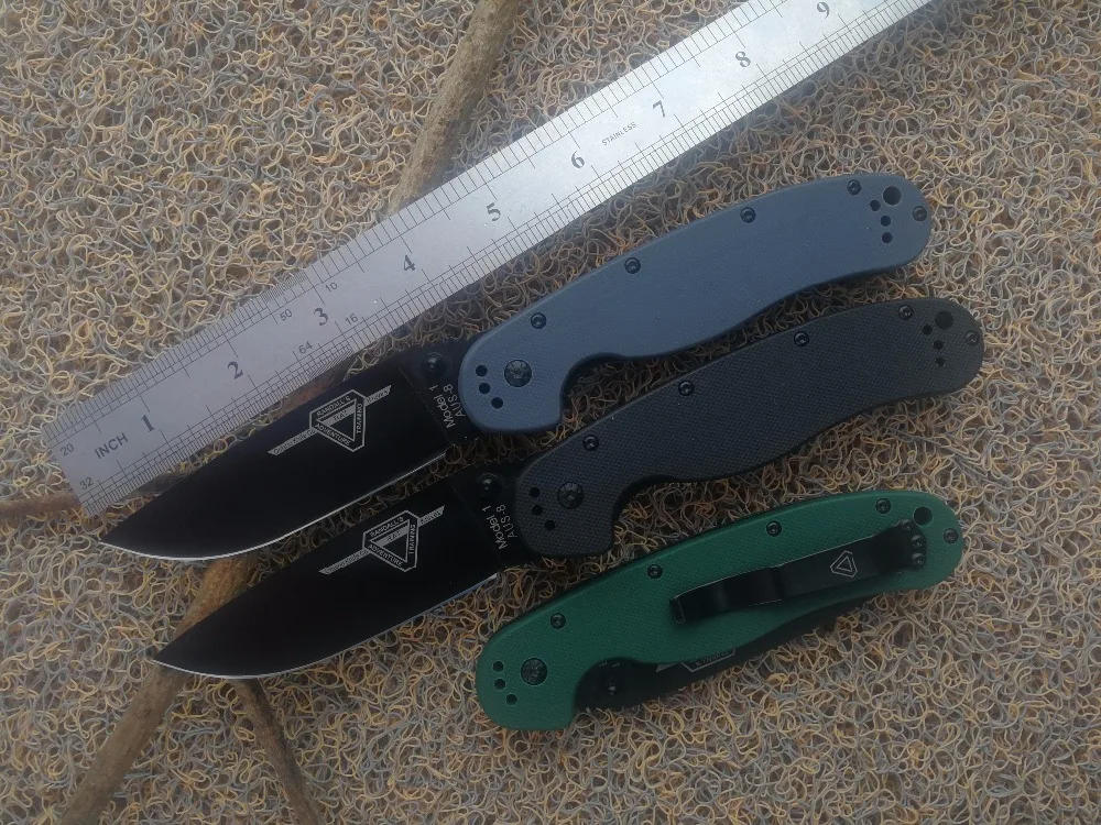 

2018 High-quality small folding knife hati rat12 AUS-8 blade G10+Ste Handle Military camouflage Camping Hunting outdoor tool