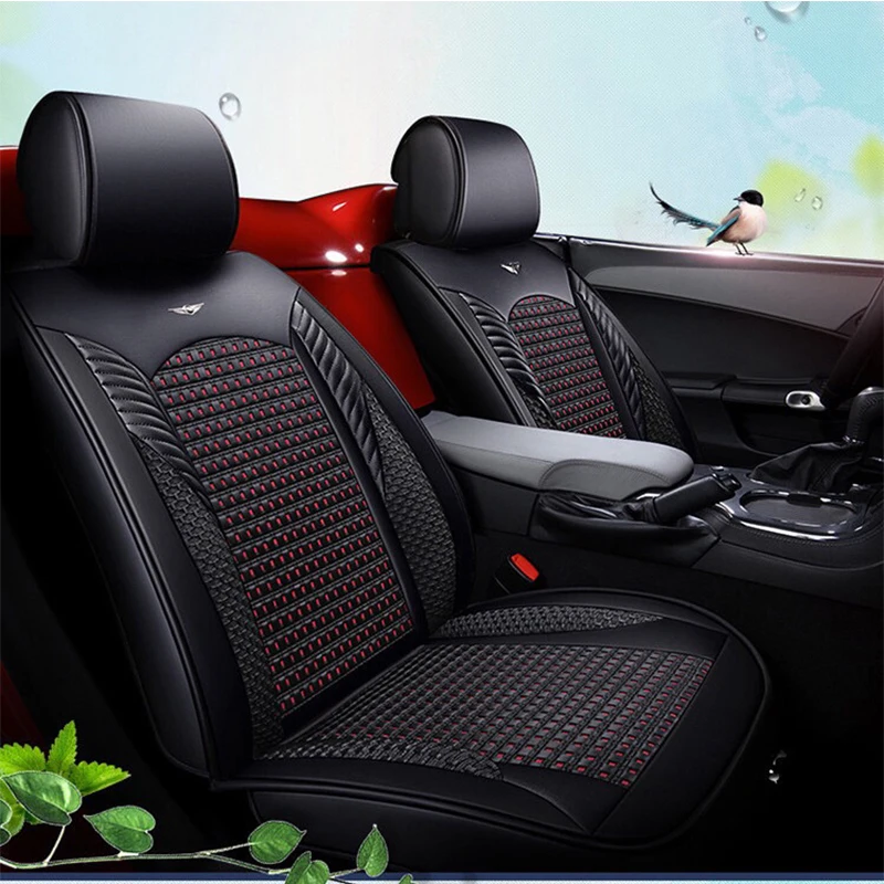 

Car seat cushion ice silk leather 3D solid seat cushion fully enclosed four seasons general cover Automobile accessories