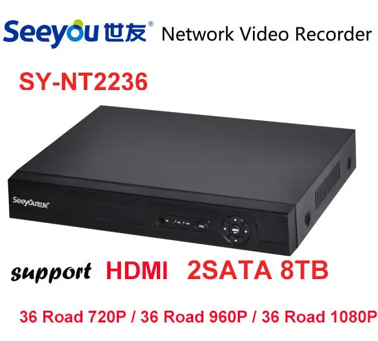 

Seeyou NVR 36CH H.264 Support App 4MP Network Video Recorder Full HD 720P 960P 1080P Recorder With 2SATA 2USB Interface