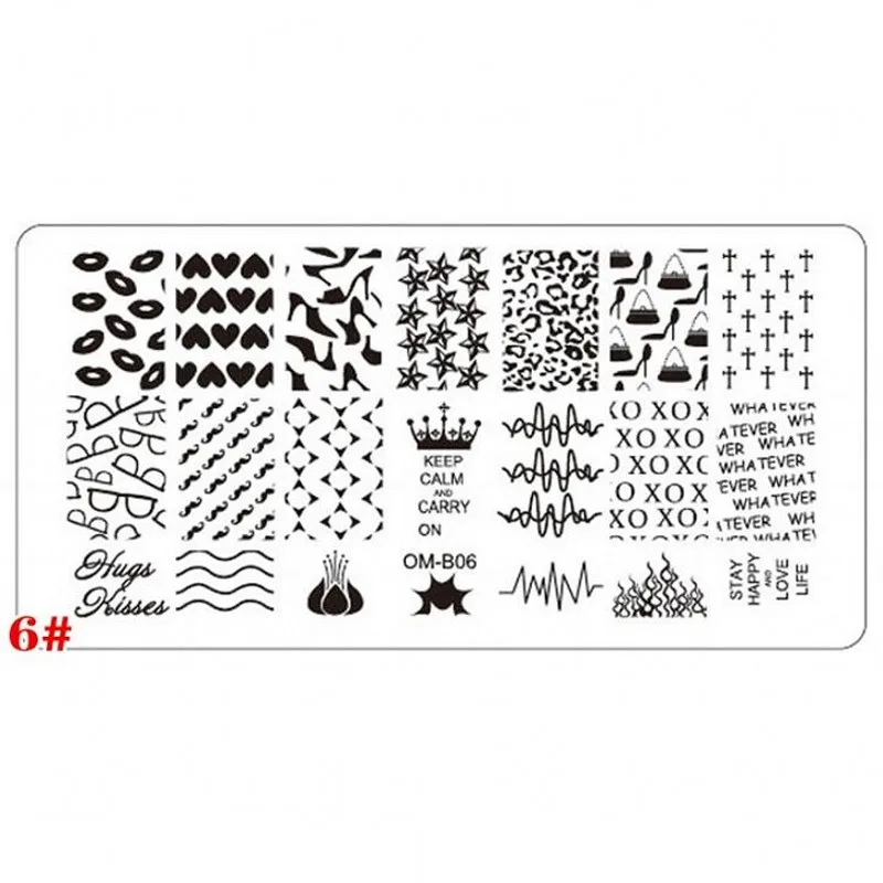 

1 x New Design Nail Art Template Lips/High Heel/Heart Stamping Image Konad Plate for Nails Print Template DIY Nail Toos #OM-B06#