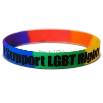 

100pcs I Support Pride wristband silicone bracelets free shipping by epacket A