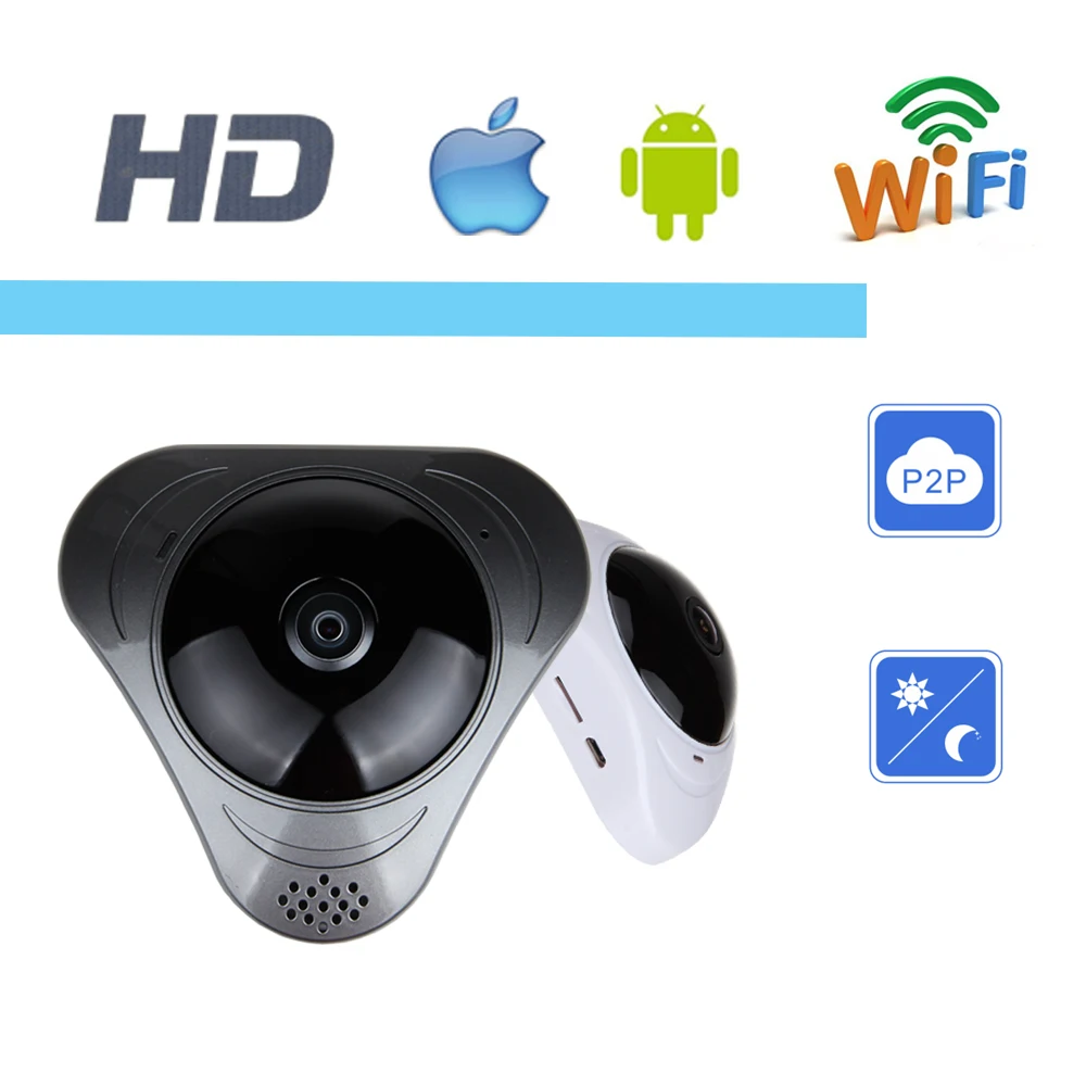  AOUERTK 360 Degree Camera 960P Two Way Audio SD Card Slot WiFi Full View night vision Video IP Came - 33000964422