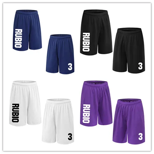 

BONJEAN Design Men 3 Ricky Rubio Print Basketball With Pockets Quick Dry Breathable Training Running Sport Shorts
