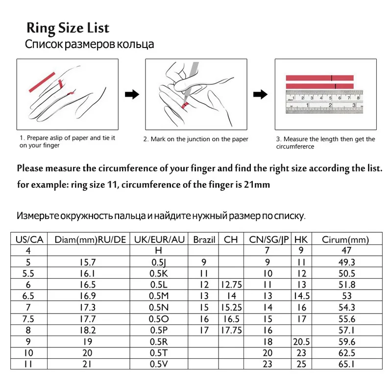 ring size list