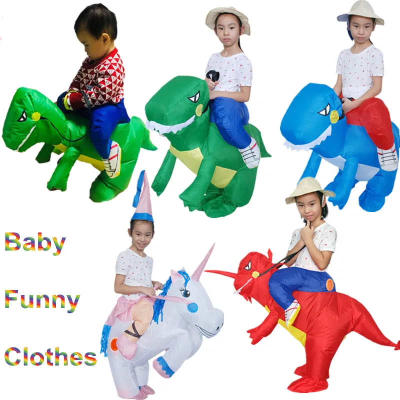 

Children's Cosplay Baby Girls Parenting Dinosaurs Inflatable Clothing Children's Day Boys Activity Show Halloween Unicorn Mounts