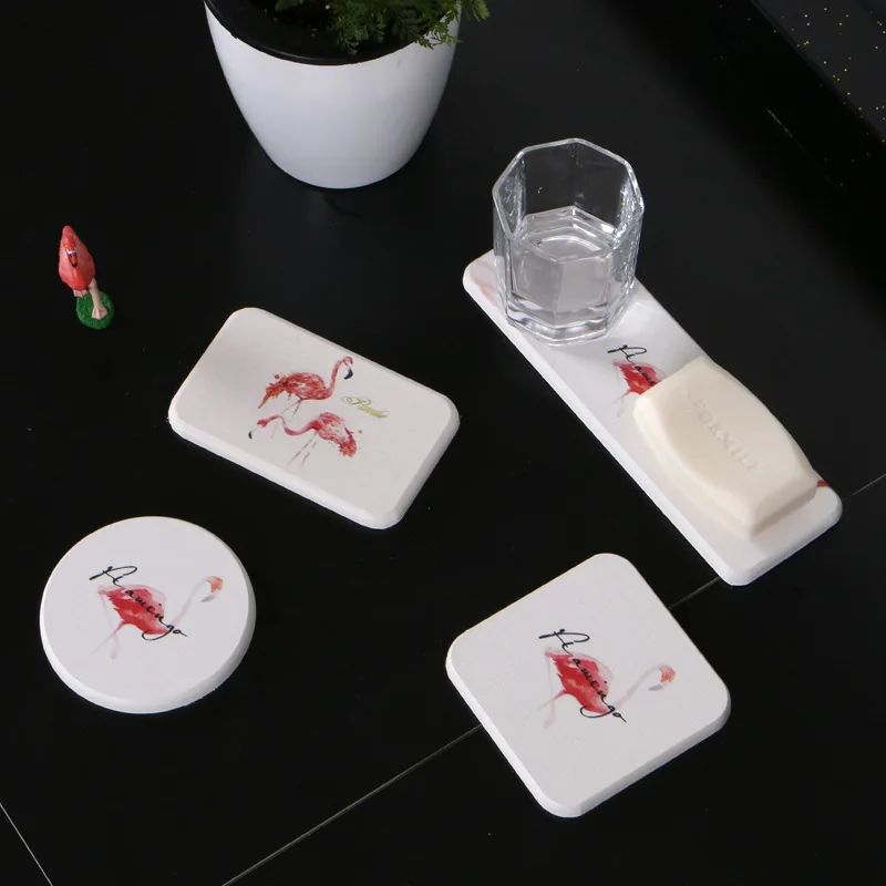 FREELOVE Diatomace мойка Coaster тазик быстросохнущая мыльница чашка коврик фламинго мыло