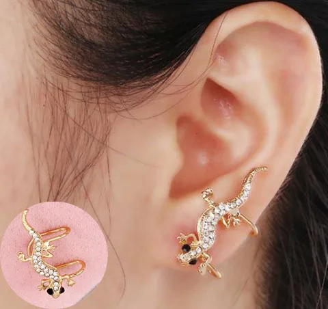 

2016 New Hot Selling Unisex Punk Gothic Alloy Little Lizard Fake Piercing Clip Earring For Women Silver Earing Charms Ear Cuff