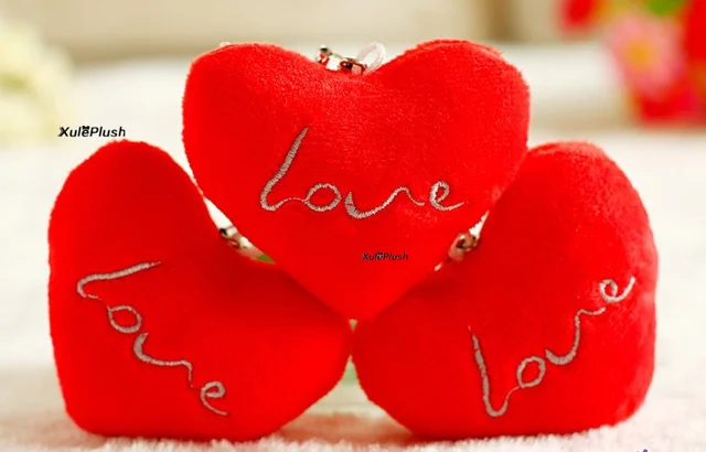 200PCS Sweet Candy Colors , Stuffed Love Heart plush toys Key chain Plush DOLL TOY - Delicate Plush Stuffed TOY