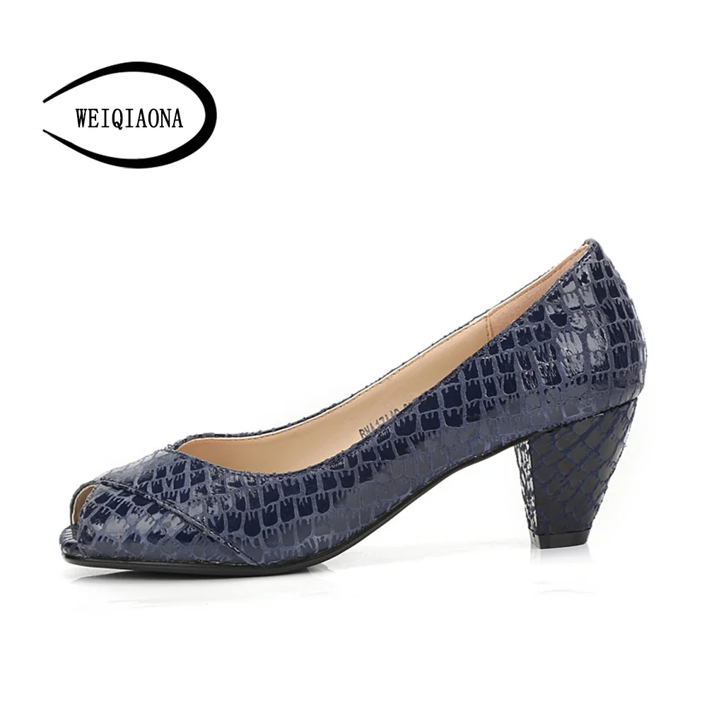

2019 lente zomer nieuwe stijl schoenen voor platform peep toe mode pompen Genuine Leather serpentine party schoenen