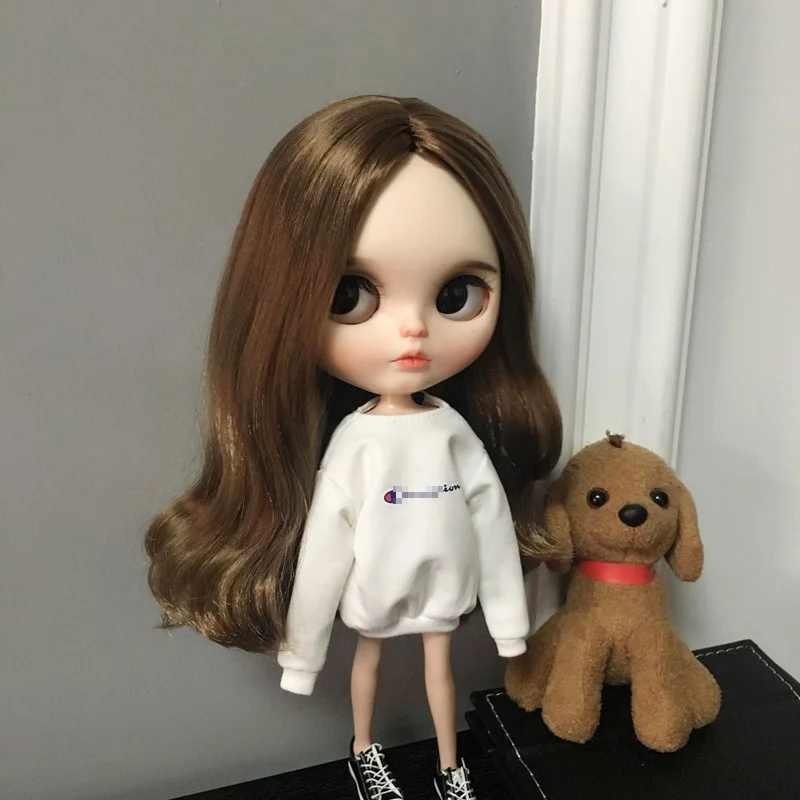 Одежда для кукол Blyth с повседневным принтом толстовка длинным рукавом футболка