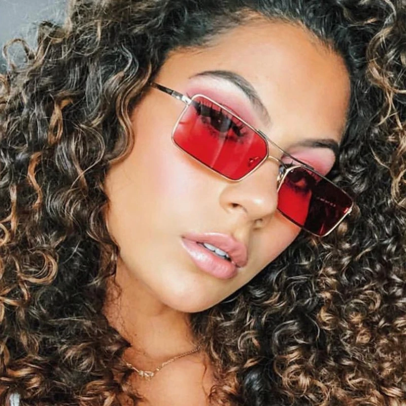

2019 New Fashion Tiny Narrow Rectangle Sunglasses Women Thin Small Sun glasses Brand Designer Vintage Glasses Lady Oculos De Sol