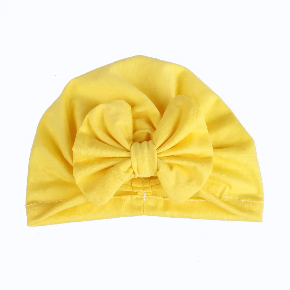 Симпатичные новорожденных одежда для малышей для мальчиков и девочек Хлопковая шапочка зимняя теплая Кепки - Цвет: Цвет: желтый