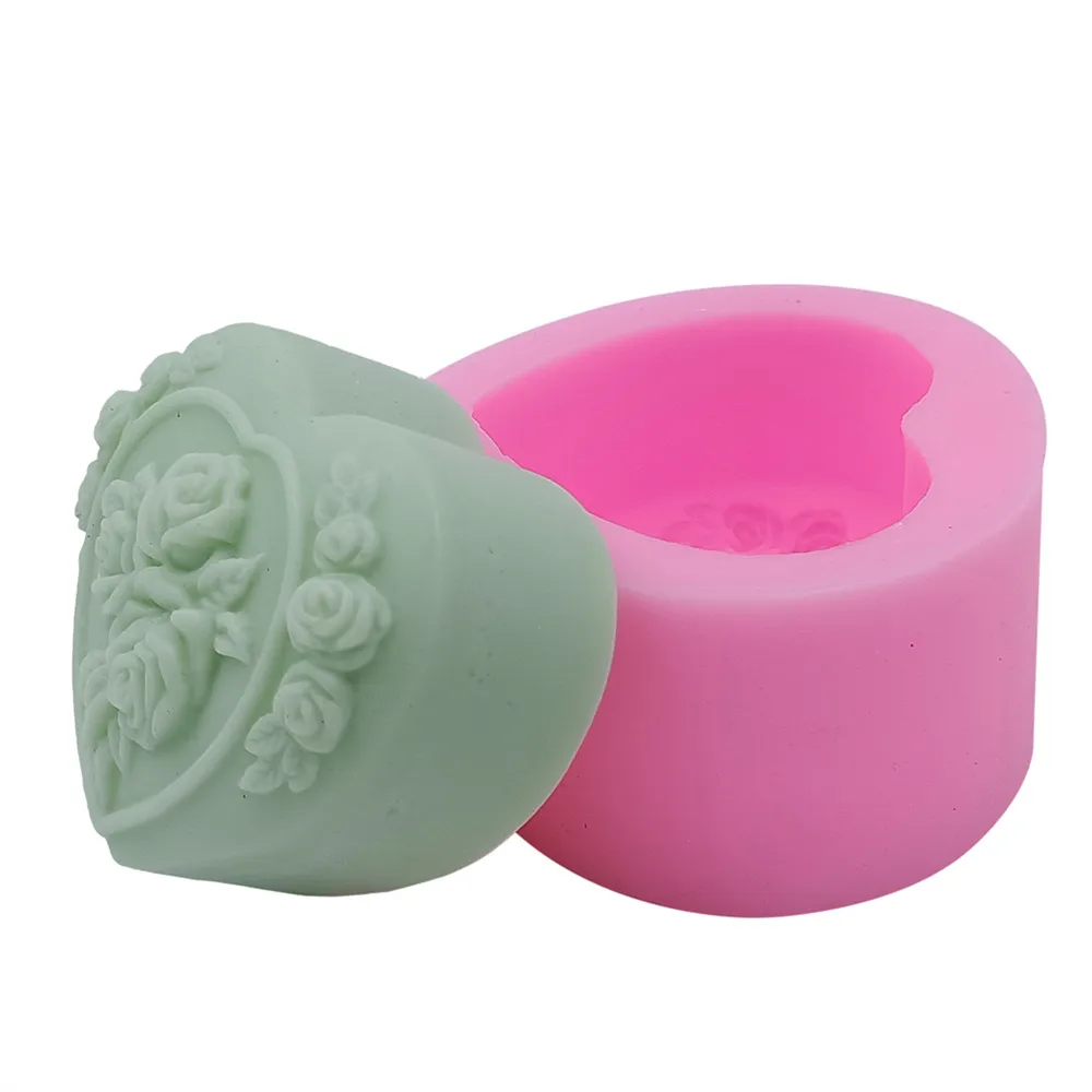 3D Сердце розы Формы для мыла формы силиконовые формы|soap moulds|soap mold roserose silicone |